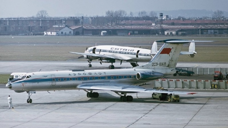 1973. Tu-134 in Paris at Le Bourget Airport